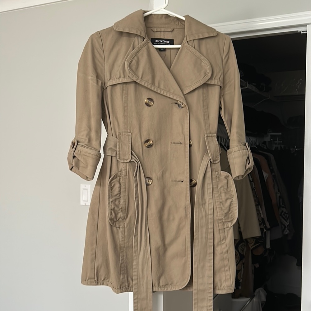 Tan cotton trench coat